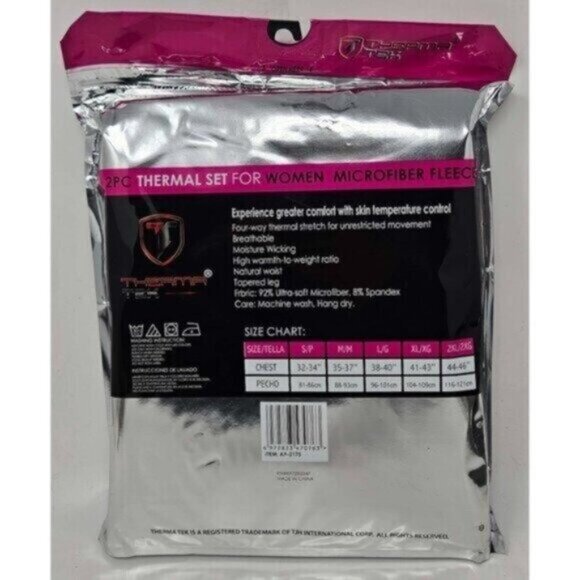 Women’s Microfiber Thermal Underwear Set 2 Pack – Warm Long Johns Top & Bottom - Picture 3 of 4